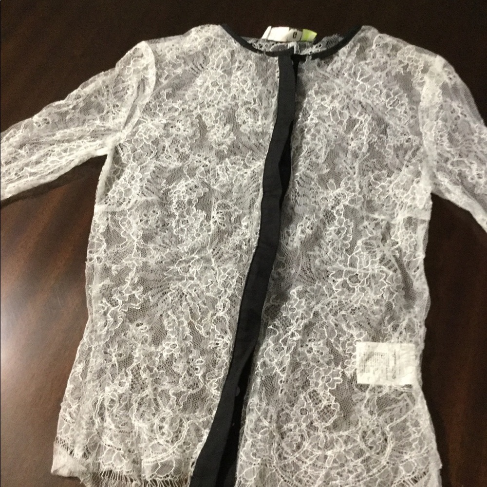 MSGM lace blouse white black. Size 2 - 4.